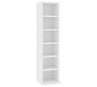 Homgoday CD Storage Cabinet, Media Storage Display Shelf Organiser Unit, Bookshelf Stand Bookcase Cupboard for Living Room, White 21x20x88 cm, Engineered Wood