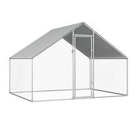 Homgoday Chicken Cage Chicken House with Roof Chicken Coop Small Animal Hutch Outdoor Run Chicken Aviary Poultry House for Chickens Small Animals Poultry 2.75 x 2 x 1.92 m Galvanised Steel
