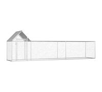 Homgoday Chicken Coop 5 x 1 x 1.5 m Galvanised Steel Animal Cage for Chickens Outdoor Chickens Rabbits