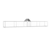 Homgoday Chicken Coop 9 x 1 x 1.5 m Galvanised Steel Animal Cage for Chickens Outdoor Chickens Rabbits