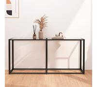 Homgoday Console Table Transparent 160x35x75.5cm Tempered Glass, Entry Table Slim Sofa Side End Table Sofa Table for Living Room, Bedroom Hallway Entrance Hall Desk