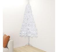 Homgoday Corner Artificial Christmas Tree White 210 cm PVC, Xmas Pine Tree, Indoor Outdoor Seasonal Holiday Ornament Decoration Home Decor Artificial Tree
