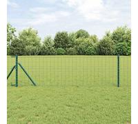 Homgoday Fence with Posts Green 0.8 x 10 m Steel Garden decoration fence, outdoor flower bed, courtyard, animal barrier landscape fence ZSSWQ-UK3350297UK