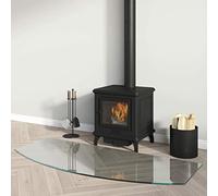 Homgoday Fireplace Glass Plate 120x50 cm, Floor Protector for Parquet and Laminate Surfaces, High Temperature-Resistant Stove Base, Tempered Glass Floor Cover Type2