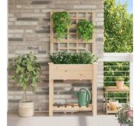 Homgoday Flower Box with Climbing Rack Shelf Ample Space Wood Elevated Planter for Garden Terrace 38x71x152cm Suitable for outdoor plants,flower and grass planting,and garden flowerpots