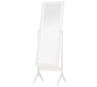 Homgoday Freestanding Dressing Mirror, Tall Adjustable Floor Mirror (148x47cm), White, Bedroom Vanity Mirror with Stable Base
