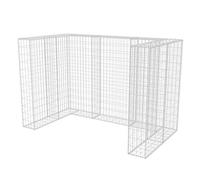 Homgoday Gabion Double Wheelie Bin Surround Steel 180x100x120 cm, Gabion Baskets, Metal Gabion Cages for Stones, Garden Decor Wall Partition Set