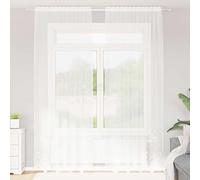 Homgoday Lace Curtain, Wrinkled Floral White Polyester Curtains 280 x 150 cm, Easy to Install for Living Room Bedroom Home Decor