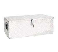 Homgoday Large Aluminium Tool Box, Rust-Resistant Storage Chest with Locking System and Practical Handle, 80x39x30 cm Metal Organiser Case for Tools and Equipment Storage