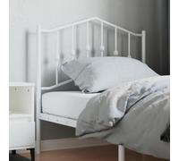 Homgoday Metal Headboard White 90 cm, Bed Headboard, Bed Panel Header Headboard for Double/Single, Indoor Home Bedroom Furniture Accessory Furniture