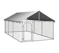 Homgoday Outdoor Dog Cage with Roof 400 x 200 x 150 cm, Animal Cage, External Chicken Cage for Poultry, Chickens, Rabbits