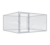 Homgoday Outdoor Dog Fence in Galvanised Aiaio 2 x 2 x 1 m Home Furniture Indoor Outdoor Living Room Bedroom