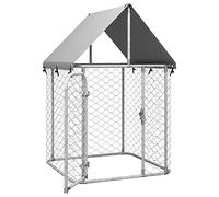 Homgoday Outdoor Kennel with Roof, Dog Cage with Lock Kennel for Dogs, Pets, Animals, Large Dog, Outdoor Exercises, Games Box 100 x 100 x 150 cm