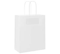 Homgoday Paper Bags 50 pcs with Handles White 18x8x22 cm Paper bags are suitable for lunch bags, shopping, gifts, takeout, and gatherings. Wait ZSSWQ-UK4101600UK