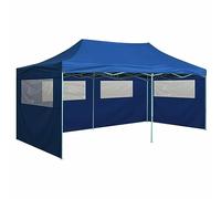 Homgoday Professional Folding Party Tent with 4 Sidewalls 3x6 m Steel Blue, Waterproof Garden Gazebo, Canopy Shelter for Outdoor Garden Party Camping Event Wedding Tent