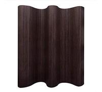 Homgoday Room Divider Bamboo Dark Brown 250x165 cm, Panel Screen, Movable Partition, Privacy Separator Wall Furniture Indoor Bedroom Office Bathroom Paravent