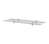 Homgoday Set of 2 Glass Wall Shelves 80 x 20 cm 8 mm Floating Hanging Storage Shelf Wall Shelf Display for Living Room Bedroom Bathroom Hallway Kitchen Office