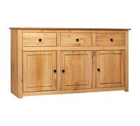 Homgoday Sideboard 135x40x80 cm Solid Pinewood Panama Range, Side Cabinet, Cupboard Storage Cabinet for Dining Living Room, Hallway and Kitchen, Home Office Furniture Buffet Cabinet