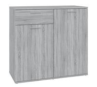 Homgoday Sideboard, Book Storage Cabinet with Shelf, Durable Standing Cupboard for Bedroom, Living Room and Kitchen Home Office Furniture Grey Sonoma 80x36x75 cm Engineered Wood
