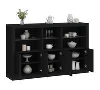 Homgoday Sideboard with LED Lights Black 162x37x100 cm, Side Cabinet, Cupboard Storage Cabinet for Dining Living Room, Hallway and Kitchen, Home Office Furniture Furniture