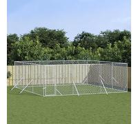 Homgoday Silver Outdoor Dog Bed, 6 x 6 x 2 m, Galvanised Steel, Dog Cage, Indoor Dog Cage, Kennel for Dogs, Dog Cages, Outdoor Dog Enclosure