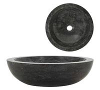Homgoday Sink 40x12 cm Marble Black Bathroom Basins, Bathroom Basins