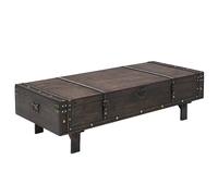 Homgoday Solid Wood Coffee Table, Vintage Style Chest Trunk with Storage, Pirate Treasure Chest Design, 120x55x35 cm, Living Room Furniture, Sofa Table for Home Indoor Use