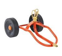Homgoday Sprinkler Sledge with Wheels and Swivel Head Red Steel Sprinkler Accessories
