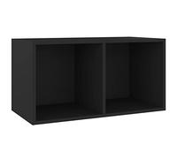 Homgoday Vinyl Record Storage Box, 2 Compartment LP Display Shelf Organiser Unit, Engineered Wood Cabinet, 71x34x36 cm, for Living Room, Bedroom, or Office