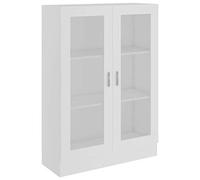 Homgoday Vitrine Cabinet, Bookcase with Glass Doors, Freestanding Display Storage Cabinet for Living Room Office Sideboard with Shelving Unit White 82.5x30.5x115 cm Engineered Wood