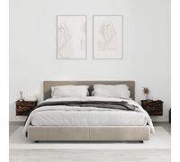 Homgoday Wall-mounted Bedside Cabinets 2 pcs Smoked Oak 41.5x36x28cm, Bedside Table, Sofa Side Table End Table Storage Cabinet Unit for Living Room and Bedroom Furniture Couch Table