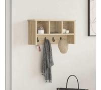 Homgoday Wall-Mounted Coat Rack with Shelf Sonoma Oak 50 x 16 x 26 cm Wall Racks for bathrooms/Living Rooms/bedrooms/Home Offices, Wall Hangers for Home Storage and Organization ZSSWQ-UK874309UK