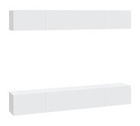 Homgoday Wall TV Cabinets 4 pcs White 100x30x30 cm, Entertainment Centre, TV Stand Hifi Stereo Unit Living Room Furniture Indoor Storage Chest