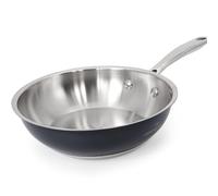 HOMICHEF Navy Gray Nickel Free 20 CM Fry Pan Stainless Steel (No Toxic Non Coating) - Matte Polished Skillet with Flat Bottom - Induction Omelette and Egg Pan