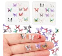 HOMICO 2PCS Mini Butterflies Silicone Molds Dollhouse Miniature Butterfly Mold Small Silicone Molds Butterflies for Crafts Mini Micro Fairy Garden Dollhouse Decoration