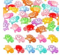 HOMICO Large Resin Turtles 20PCS Luminous Mini Resin Animals Mini Ocean Decoration for Garden Micro Moss Landscape Home Decor, 10 Colors