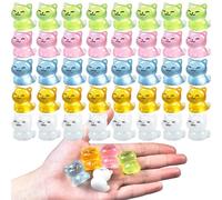 HOMICO Luminous Mini Cat Figurines, 40 Pieces Resin Dollhouse Decor, Glow in the Dark Small Animals for Cat Birthday Decorations, Cat Cake Topper, 5 Colors: White, Pink, Orange, Blue, Green