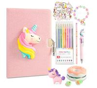 Homicozy Unicorn Gifts for Girls Age 4-12, Secret Diary for Kids with Earphones and Stationery, Notebook Gifts for 7 8 9 10 Years Old Girls, Birthday Gift for Kids