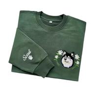 Homidam Custom Hoodie with Pet Face Wreath Dog Cat Portrait From Photo Personalized Sweatshirt(DIY)