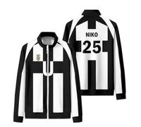 Homidam Unisex Cosplay Anime Blue Lock Zip Coat Cosplay Stand Collar Jacket Zip-up Sweatshirt(White 25 Niko,L)