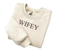 Homidam Wifey Hubby Embroidered Sweatshirt Mr Husband Mrs Wife Personalized Matching Hoodies For Couples(DIY)