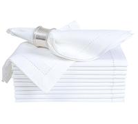 HOMIDATE Cotton Cloth Dinner Machine Washable, Set Of 12 White