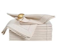 HOMIDATE Linen Flax Cotton Cloth Dinner Napkin Machine Washable, Set Beige
