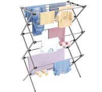 HOMIDEC Clothes Airer,3-Tier Foldable Clothes Drying Rack,Clothes Horse with 11 Thickened Poles Bearing Weight 20kg,Space Saving Clothes Dryer for Indoor Outdoor.Grey（73 * 37 * 115cm）