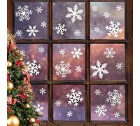 Homidic 135Pcs Christmas Window Clings Snowflakes Window Decals Static Window Stickers for Christmas Decorations Window Decor Ornaments Xmas Party Supplies Thanksgiving Party Decor