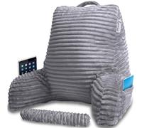 Homie Reading Pillow with Wrist Support, Armrests and Back Support for Bed Rest, Lounging, Reading, Working on Laptop, Watching TV (Grey)