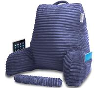 Homie Reading Pillow with Wrist Support, Has Arm Rests, and Back Support for Bed Rest, Lounging, Reading, Working on Laptop, Watching TV (Blue)