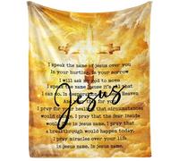 Homieblanket Christian Jesus Blanket, Inspirational Religious Christ Bedspread, Baptism Confirmation Catholic Spiritual Blankets for Children Girls Boys Adult Women Men - 101cm x 127cm