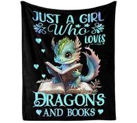 Homieblanket Dragon Blanket for Women Men, Cute Dragon Themed Design Printed Throw Blankets for Teens Adults Lap, Couch Bed, Warm Soft Cozy Blanket, 60"x 80"