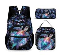 Homieblanket Sea Turtle Backpack for Kids Girls Boys School, 16 Inches Sea Turtles Bookbag, Cute Daily Casual Backpacks, C Sea Turtle Backpack Set, Daypack Backpacks